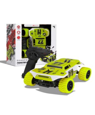 Sharper Image - SHARPER IMAGE Toy RC Monster Baja Truck 6MPH All-Terrain Children's Remote Control 2.4 GHZ Omnidirectional Car for Boys/Girls, RC Race Truck, For Two-Vehicle Fun, 65 Foot Max Range, Green/White