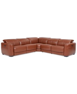 Furniture - Lexanna 5-Pc. Leather Sectional with 3 Power Motion Recliners