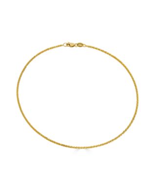 Macy's - Anklet, Faceted Chain Anklet in 14k Yellow Gold  or 14k White Gold