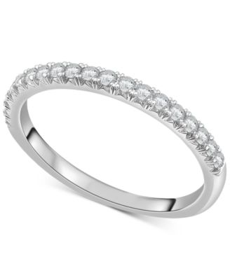 Macy's - Diamond Half Circle Wedding Band (1/4 ct. t.w.) in Platinum