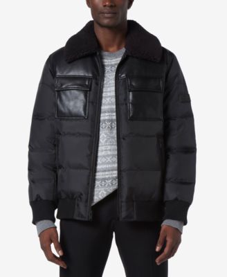 Marc New York - Men's Beaumont Aviator Puffer with Faux Leather Trim