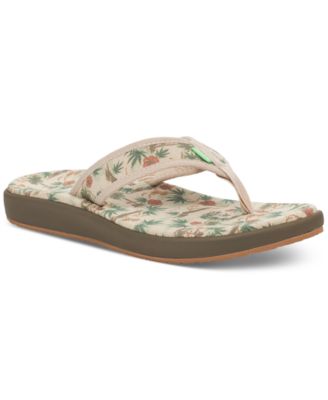 Sanuk - Men's Furreal Floral-Print Flip-Flops
