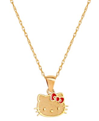 Macy's - Enamel Bow Hello Kitty 18" Pendant Necklace in 10k Gold