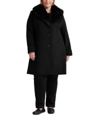 Lauren Ralph Lauren - Plus Size Faux-Fur-Collar Coat