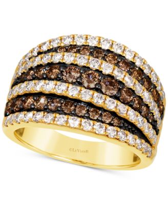 Le Vian - Chocolate Diamond & Nude Diamond Multirow Statement Ring (2-1/20 ct. t.w.) in 14k Gold
