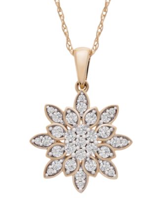 Wrapped in Love - Diamond Cluster 20" Pendant Necklace (1/2 ct. t.w.) in 14k Gold