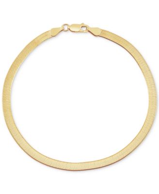 Macy's - Men's Polished & Beveled Herringbone Link Chain Bracelet