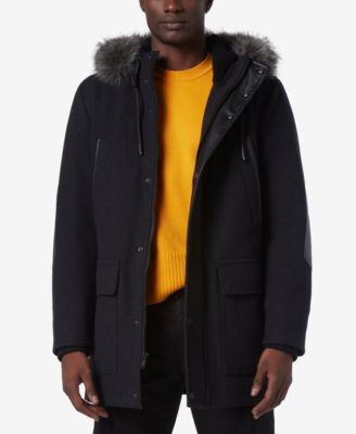 Marc New York - Men's Dawson Hooded Parka with Faux-Leather & Faux-Fur Trim