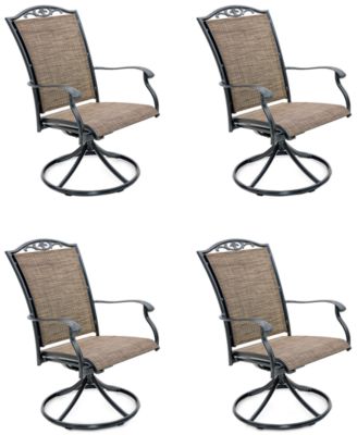 Agio - Wythburn Mix and Match Filigree Sling Outdoor Swivel Chairs, Set of 4