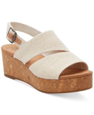 TOMS - Claudine Slingback Cork Wedge Platform Sandals