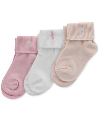 Polo Ralph Lauren - Baby Girls 3-Pk. Turn-Cuff Socks