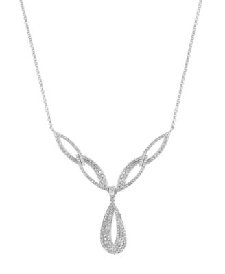 EFFY Collection - Diamond Teardrop Fancy 17" Collar Necklace (2-1/5 ct. t.w.) in 14k White Gold