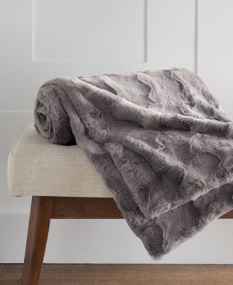Hotel Collection - Sculpted Faux Fur Throw, 50" x 60"