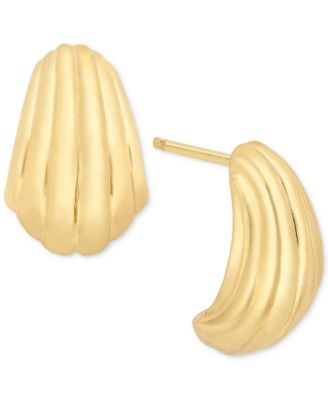 Macy's - Grooved Textured Teardrop Stud Earrings in 10k Gold