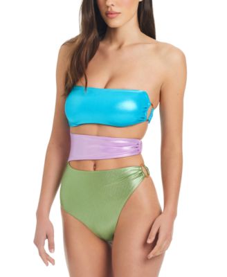 Red Carter - Women's Color-Blocked Cut-Out One-Pice Swimsuit