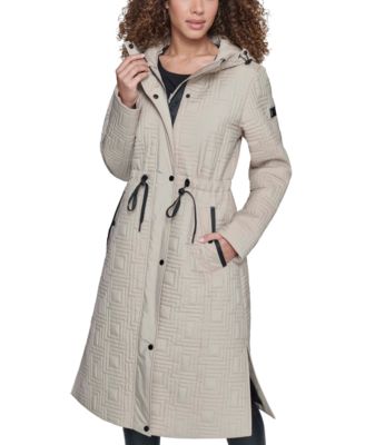 KARL LAGERFELD PARIS - Women's Hooded Quilted Anorak Coat