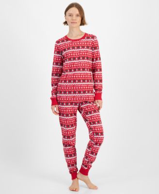 Holiday Lane - Women's 2-Pc. Cotton Merry Mix It Pajamas Set