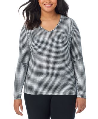 Cuddl Duds - Plus Size Softwear Stretch V-Neck Top