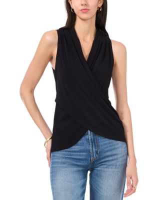 Vince Camuto - Women's Crossover Wrap-Front Sleeveless Top