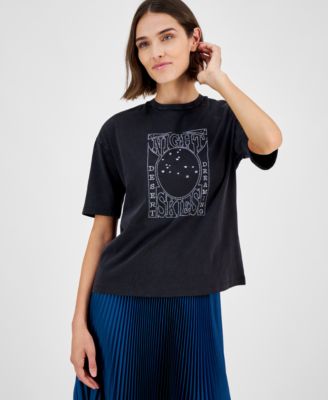 BOSS Orange - Women's Cotton Embellished-Graphic T-Shirt