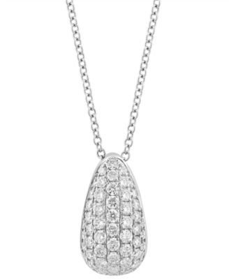 EFFY Collection - Diamond Pav&eacute; Teardrop 18" Pendant Necklace (5/8 ct. t.w.) in 14k White Gold
