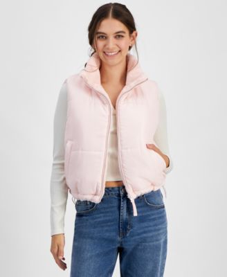 Planet Heart - Juniors' Reversible Faux-Fur Zip-Front Vest