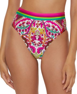 Trina Turk - Women's Hawaiian-Print High-Waist Bikini Bottoms