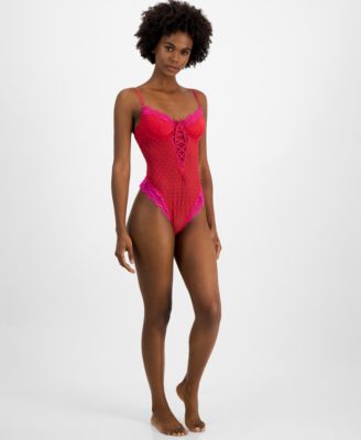 I.N.C. International Concepts - Women's Floral Mesh Thong Bodysuit