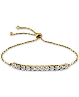 Giani Bernini - Cubic Zirconia Curved Bar Bolo Bracelet