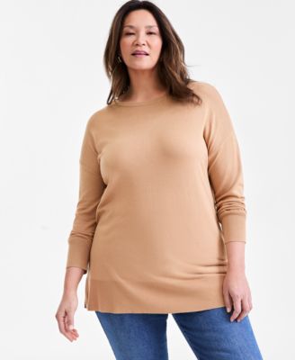 Style & Co - Plus Size Crewneck Tunic Sweatshirt