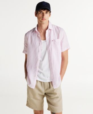 Tommy Hilfiger - Men's Regular-Fit Stripe Linen Shirt