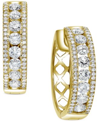 Macy's - Diamond Openwork Hoop Earrings (1/2 ct. t.w.) in 14k Gold
