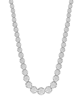 Macy's - Diamond Cluster Necklace (5 ct. t.w.) in 14k White Gold