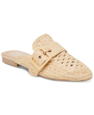 Dolce Vita - Women's Sianna Woven Raffia Slip-On Mule Flats