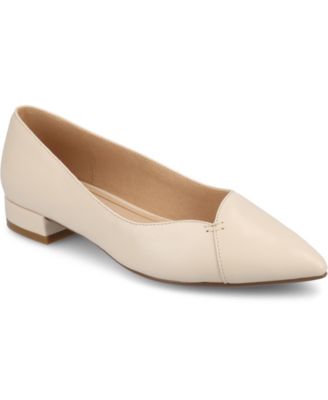 Journee Collection - Womens Carmin Slip On Low Block Heel Pointed Toe Dress Flats