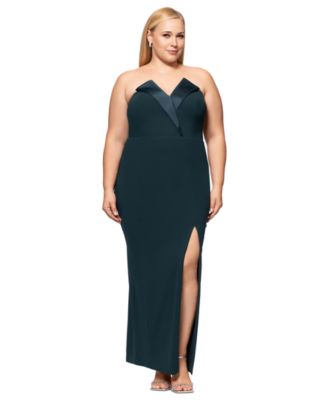 Betsy & Adam - Plus Size Strapless Gown
