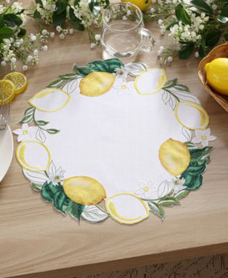 Elrene - Tuscany Cutwork Fabric Placemat, 15" Round
