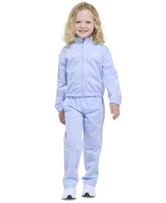 adidas - Toddler & Little Girls Long-Sleeve Printed 3-Stripe Fashion Tricot Jacket & Pants, 2 Piece Set