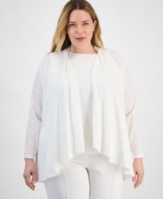 Anne Klein - Plus Size Sequin Cardigan
