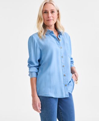 Style & Co - Women's Chambray Perfect Button-Up Shirt