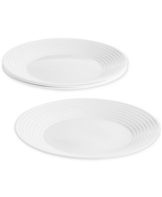 Arch Studio - Opal Glass Spiral Dinner Plates, Set of 4