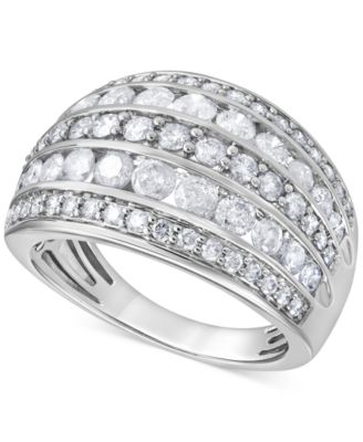 Macy's - Diamond Multirow Diamond Statement Ring (2 ct. t.w.) in 14k White Gold