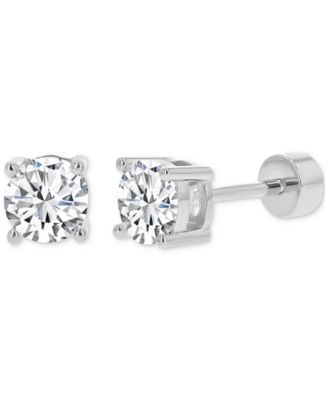 Macy's - Cubic Zirconia Stud Earrings (1-1/2 ct. t.w.) in 14k Gold-Plated Sterling Silver