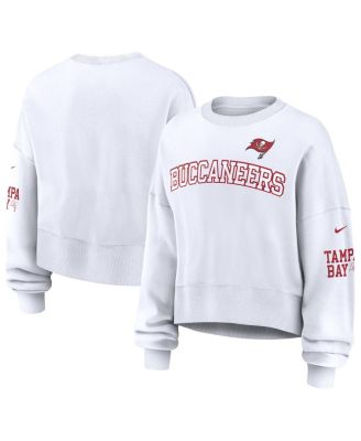 Nike - Women's White Tampa Bay Buccaneers Oversized Long Sleeve Cropped Sweatshirt