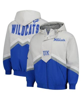 Mitchell & Ness - Men's Gray/Royal Kentucky Wildcats Throw It Back Retro Full-Zip Windbreaker Jacket