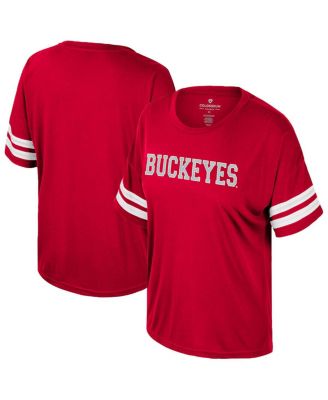 Colosseum - Women's Scarlet Ohio State Buckeyes Treasure Oversized Sequin T-Shirt
