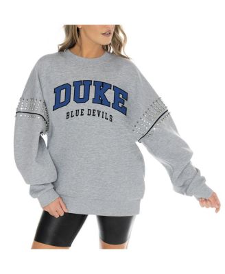 Gameday Couture - Women's Heather Gray Duke Blue Devils Competitive Edge Oversized Fleece Pullover Sweatshirt