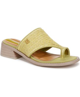 Franco Sarto - Women's Sia Toe Loop Block Heel Slide Dress Sandals