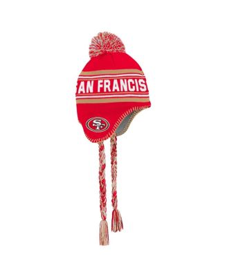 Outerstuff - Preschool Scarlet San Francisco 49ers Jacquard Tassel Knit Hat with Pom