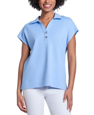Jones New York - Women's Serenity Knit Polo-Collar Top